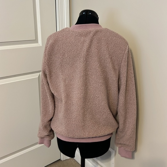 MIROL Sherpa Fleece Jacket Faux Fuzzy Long Sleeve Casual Zip Up Bomber Coat - Picture 5 of 9